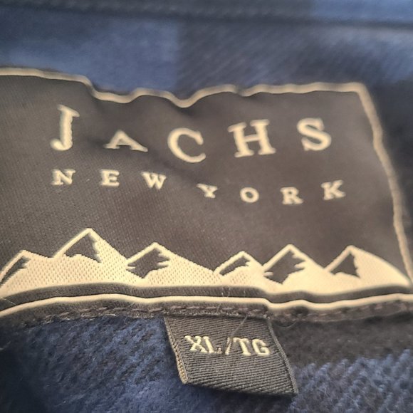 Black and blue plaid button down thick flannel shirt/jacket - Picture 3 of 3